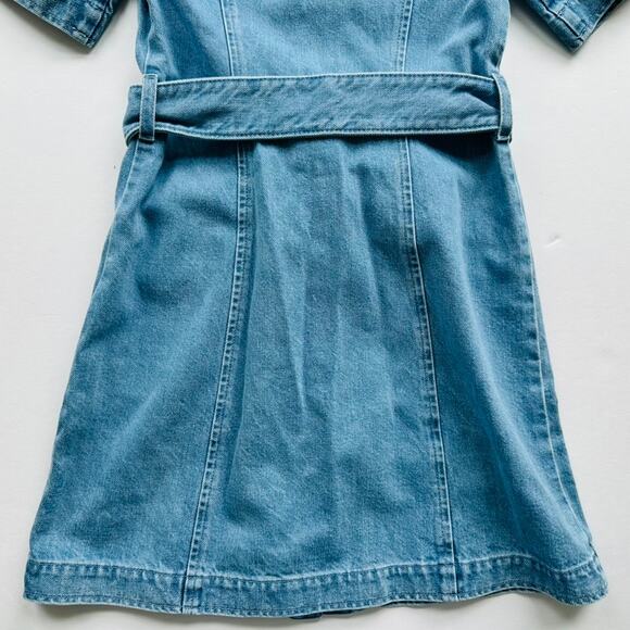 Toccin Lydia Denim Minidress Light Wash Size 2 NEW Short Sleeve Belted - Picture 9 of 10